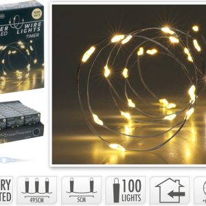 Lyskæde sølv-wire 100 LED