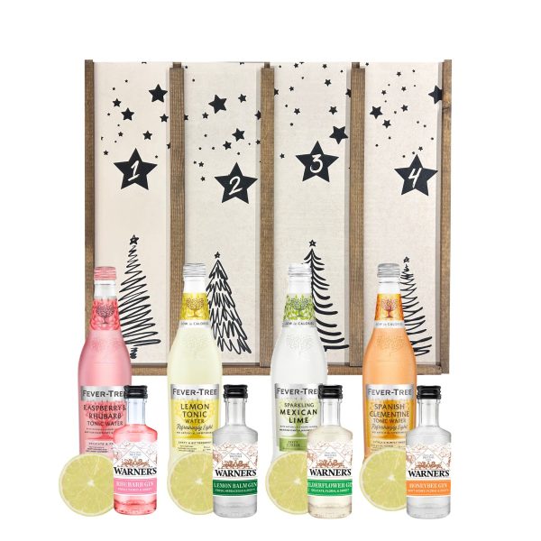 Adventskalender med aromatisk gin & tonic (2 drinks/låge) (Beige)