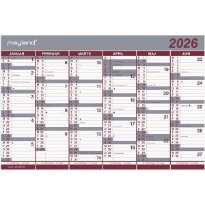 Mayland Kontorkalender Dobbelt halvårskalender 2026