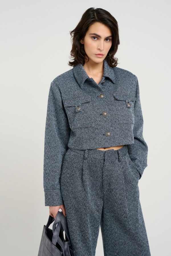 BelmaGZ blazer - Blue Twill Structure