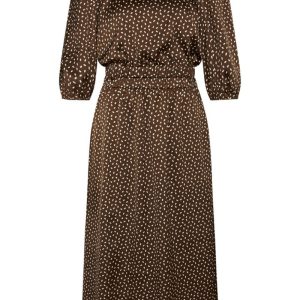 Bruuns Bazaar - Kjole - AcaciaBBAdria Dress - Brown/Cream Dot Print