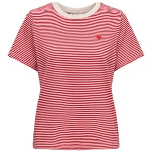 JDY - T-shirt - Pisa S/S Print Top - Cloud Dancer/Ski Patrol Stripes