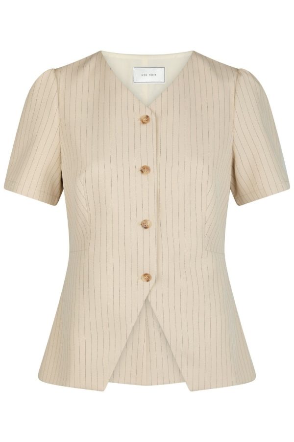 Neo Noir - Bluse - Jules Pinstriped Blouse - Sand
