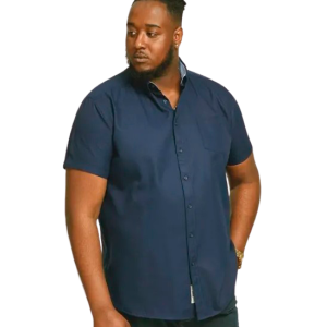 D5555 James Herre Kortærmet skjorte Plus Size - Navy - 5XL