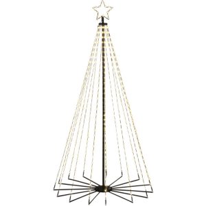 Konstmide metal juletræ med lys, 180 cm