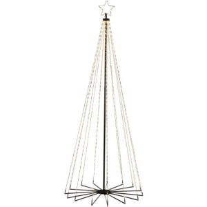 Konstmide metal juletræ med lys, 240 cm