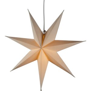 Konstmide papirstjerne med lys, 78 cm