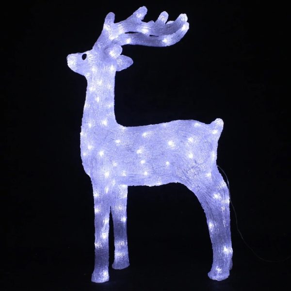 Rensdyr Akryl - højde 92 cm med LED-Lys